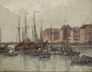 Voiliers Au Port by Wilhelm Hambutchen