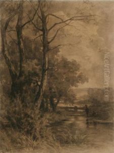 Kinderen Bij De Beek by Adolphe Jean Hamesse