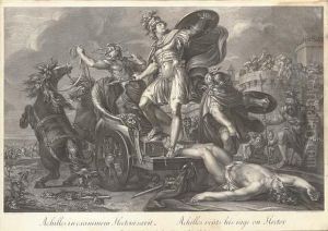 Achilles Vents His Rage On Hector, By Dominicus Cunego by Gavin Hamilton