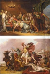 Achilles Dragging The Body Of Hector Round The Walls Of Troy; And King Priam Pleading For The Body Of Hector by Gavin Hamilton