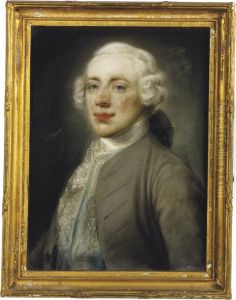 Self-portrait If The Artist, Bust-length, In A Grey Jacket With Awhite Lace Jabot by Gustavus Hamilton