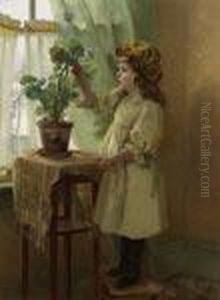 Young Girl With Geranium