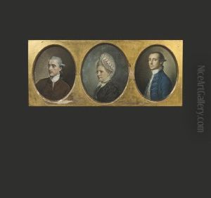 A Group Of Three Portraits Of A Widow And Two Young Men