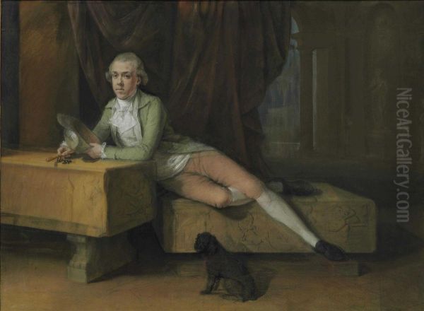 Portrait Of James Colyear Dawkins (1760-1840) Of Standlynch Park, Wiltshire, Leaning On A Sarcophagus During His Grand Tour In The 1780s, Possibly At The Villa Albani, Rome - view 1