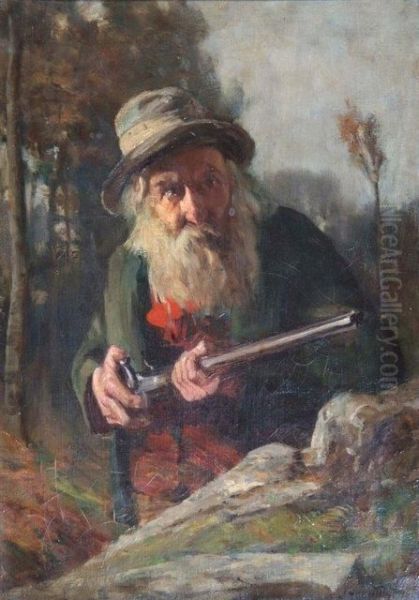 Old Farmer With Shotgun - view 1