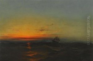 Ships Passing At Sunset
