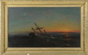 Ship In Distress Under A Luminous Sky