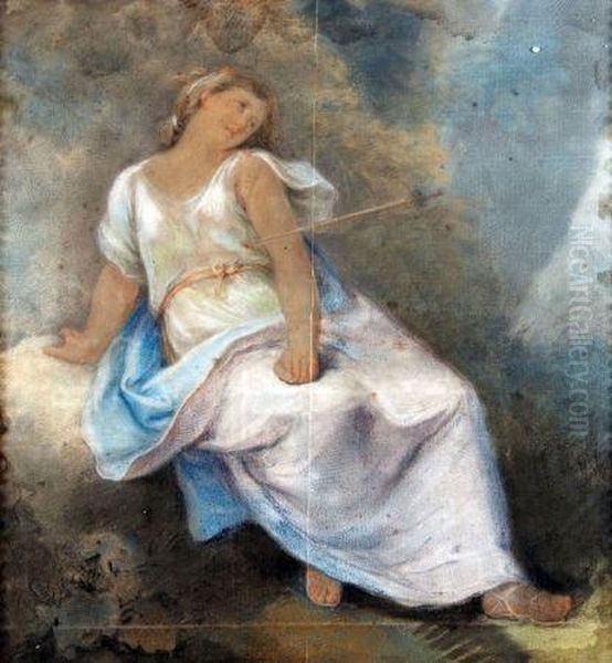 Study Of A Classical Lady Reclined - view 1
