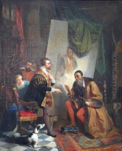 Schilder In Zijn Atelier - Peintre Dans Son Atelier.
