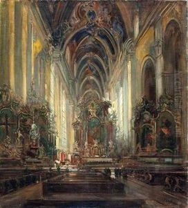 Interieur Einer Barockisierten Kirche by Otto Hammel