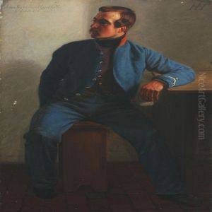 Portait Of The Husaar Jens Sorensen Uggelbolle by Hans Jorgen Hammer