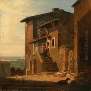 Street Life In Ariccia, Italy by Hans Jorgen Hammer