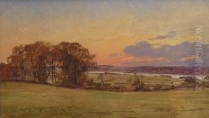 Fredensborg, Paysage Au Soleil Couchant by Hans Jorgen Hammer