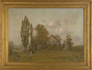 Rural Landscape With Farmhouse