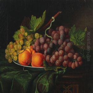 Still Life With Grapes And Peaches by William Hammer