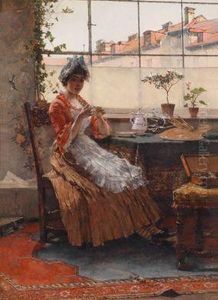Teepause Im Maleratelier by Max Hammerl