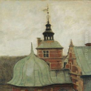 View Over The Roof-tops Of Frederiksborg Castle, Denmark by Svend Hammershoi