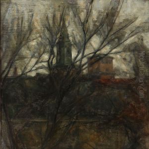 A View Towards Sankt Petri Church And The Church Of Our Lady In Copenhagen by Svend Hammershoi