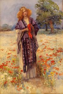 Young Girl In The Field by Gertrude E. Demain Hammond
