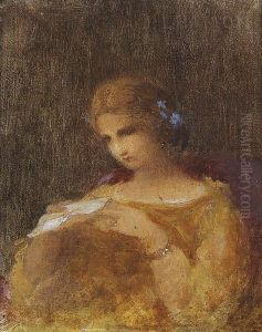 Portrat Einer Lesenden Frau by Jean-Louis Hamon