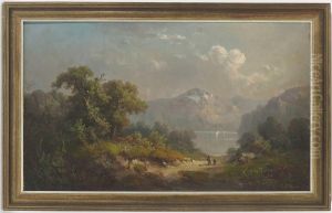 Angler Auf Dem Weg Zum Bergsee by Guido Hampe