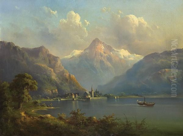 Landscape With Lake In Alps - view 1
