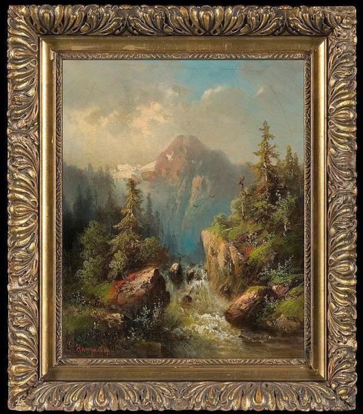 Alpine Waterfall - view 1