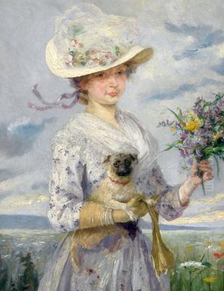 Selbstbildnis Mit Hundchen Und Blumenstraus - view 1