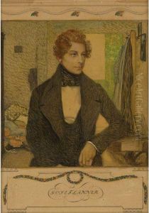Portrait Of Josef Lanner by Sigmund Walter Hampel