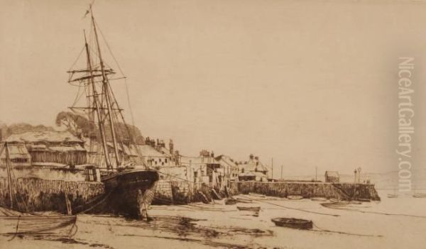 Boats In The Harbour At Low Tide - view 1