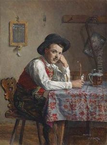 Smoking A Pipe And Reading A Letter by Hans Hamza