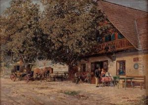 Rast Der Postkutsche by Hans Hamza