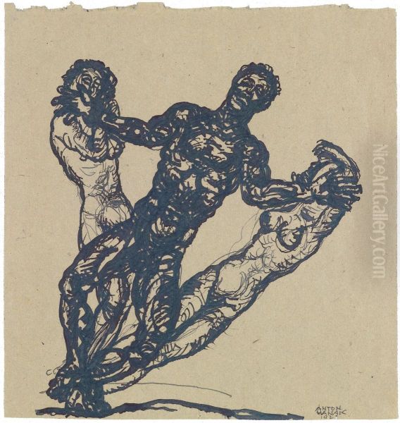 Male Figure Staggeringforwards - view 1