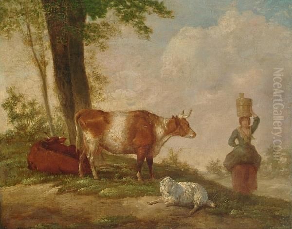 Milkmaid In A Pastoral Landscape - view 1