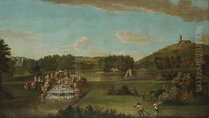 View Of A Formal Garden, Thought To Be West Wycombe Park by William Hannan