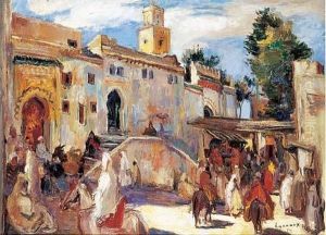 " Place Animee Devant La Mosquee A Fes ". " Place Animee Devant La Mosquee A Fes ".