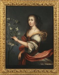 Jeune Femme Au Collier De Perles Et Fleurs by Adriaen Hanneman