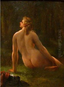 Donna Nuda Seduta Sul Prato by Henry Hanneton