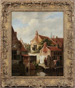 View Of Amsterdam, With A Laundress By A Dike