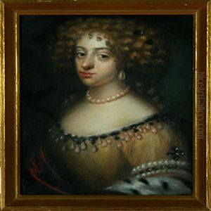 A Portrait Of Dutchess Anna Sofie Of Sachsen by Hans Christian Hansen
