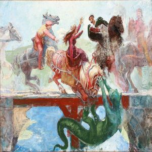 The Beautiful Maiden Rides Over The Blind-bridge by Hans Nicolaj Hansen