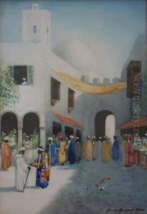 Flower Market, Oran; An Arab Street by Hans Nicolaj Hansen