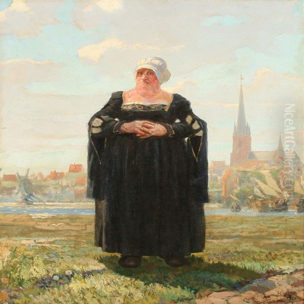 Mother Sigbrit On Amager Island, In The Backgroundcopenhagen - view 1