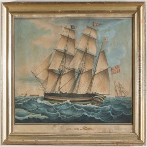 The Barque Maria Of Altona, In The Background Helgoland Island