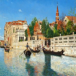 View Of Giardino Reale In Venice by I.T. Hansen
