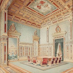 The King's Room At The Nordic Industrial, Agricultural And Art Exhibition In Copenhagen by Josef Theodor Hansen