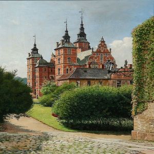 Summer Day At Rosenborg Castle In Copenhagen by Josef Theodor Hansen