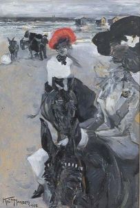 Damen Zu Pferd An Der Ostsee. by Knut Hansen