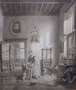 Interior With Mother And Child by Lambertus Johannes Hansen