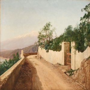 View Fromtaormina In Sicily by Niels Christian Hansen